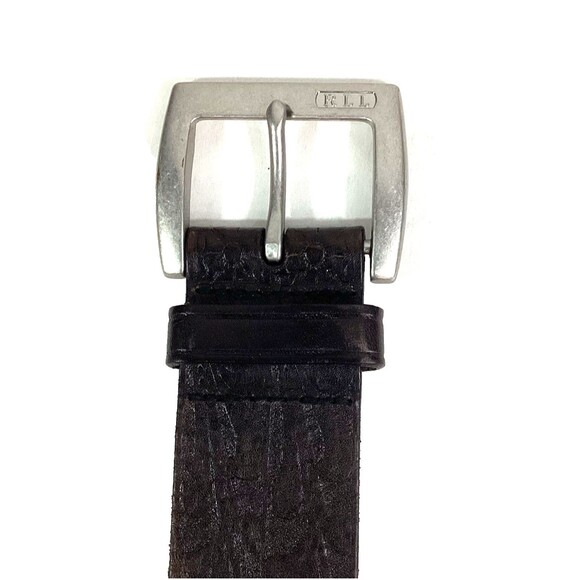 Lauren Ralph Lauren Belt Women\'s Large Tooled Leather Brown Etched Floral 5-Hole main image 5